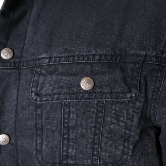 NWOT Faherty Timberline Trucker Jacket Medium - Sherpa Collar- Washed Black $298 - Picture 13 of 13